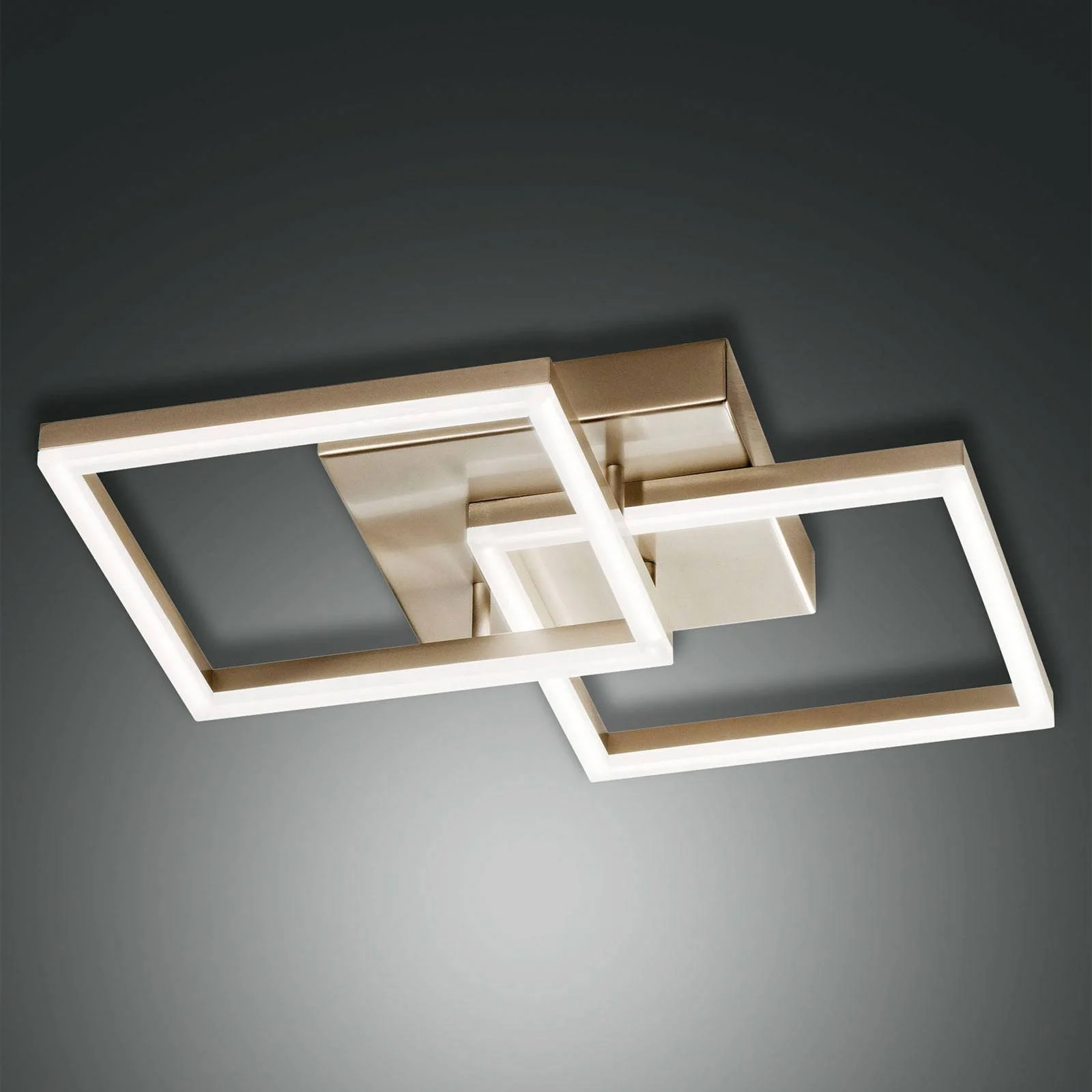 LED-Deckenleuchte Bard, 45x45cm, Mattgold-Finish günstig online kaufen