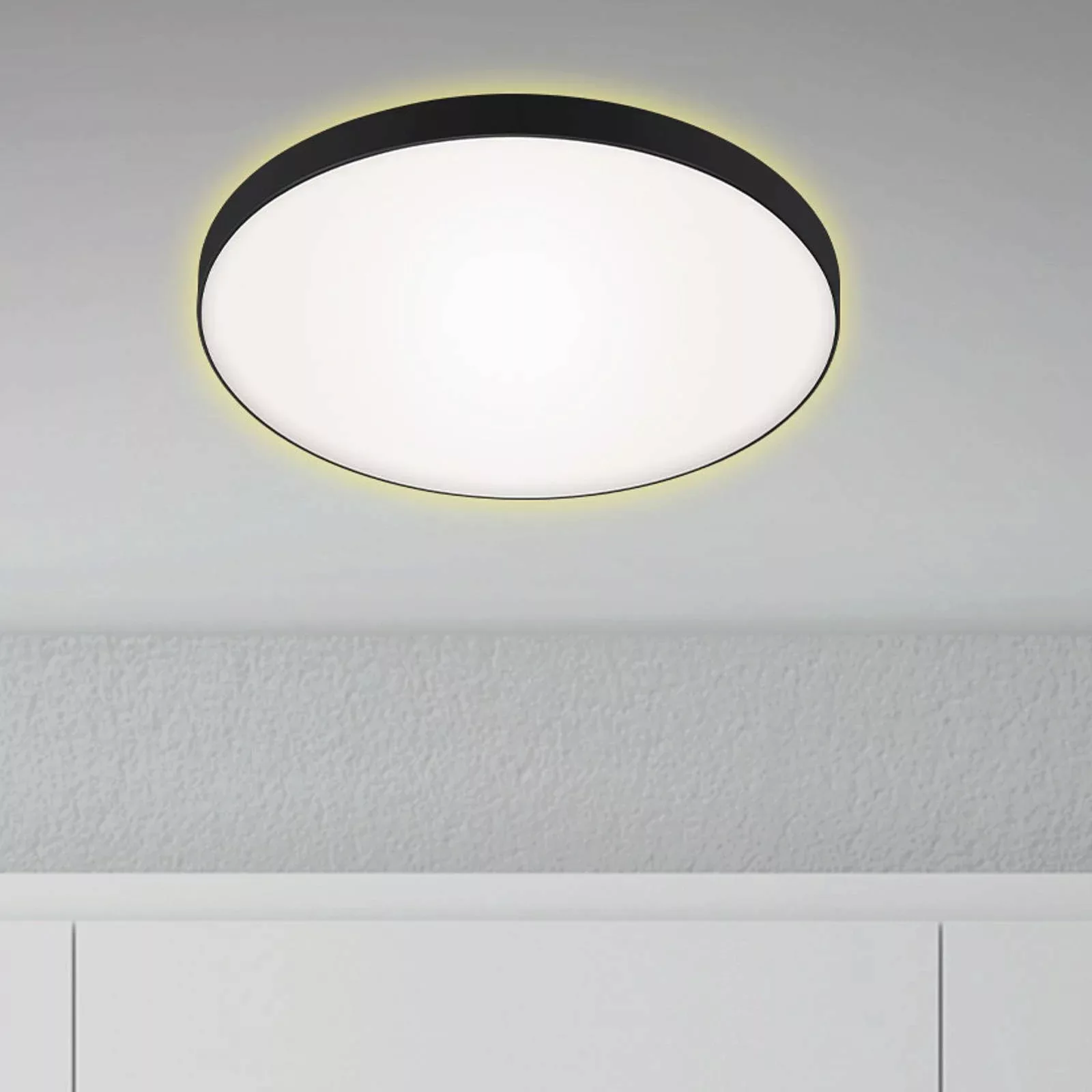 LED-Deckenleuchte Flet mit Backlight, Ø 35,5 cm günstig online kaufen