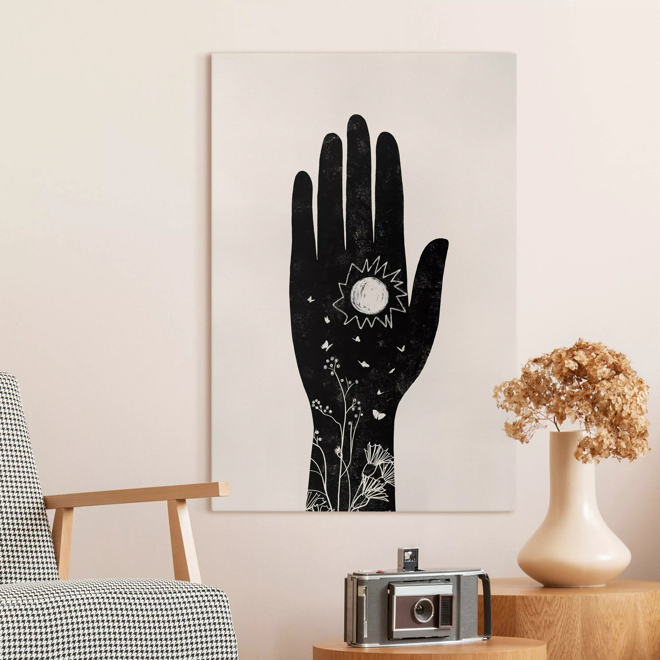 Leinwandbild Hand mit Sonne günstig online kaufen