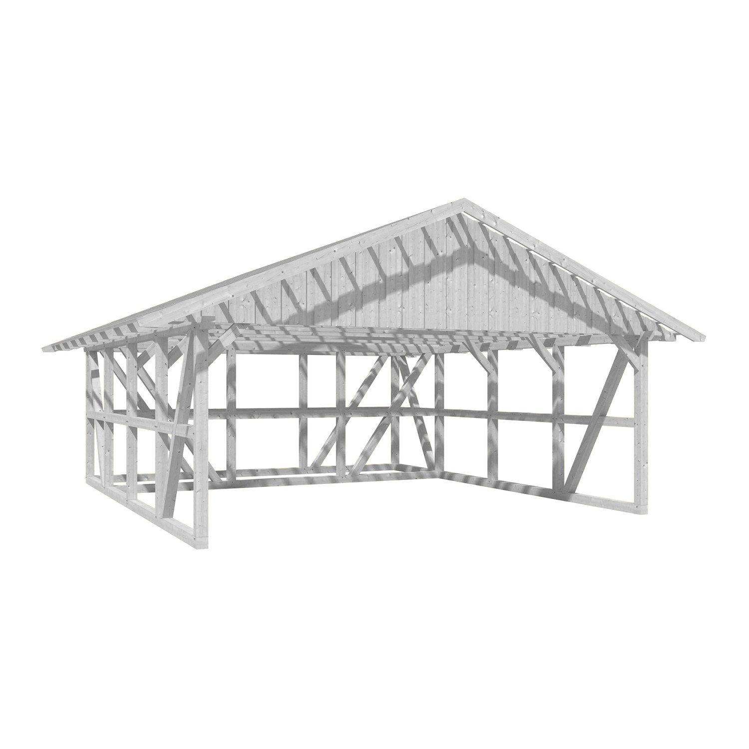 Skan Holz Carport Schwarzwald m. Dachlattung u. Abstellr. C 684 x 772 cm We günstig online kaufen