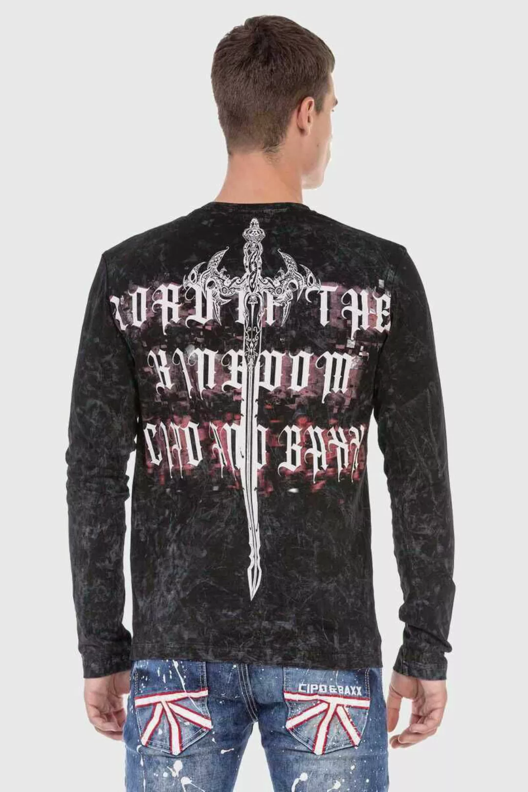 Cipo & Baxx T-Shirt "Sweatshirts", mit Print und Allover-Muster günstig online kaufen