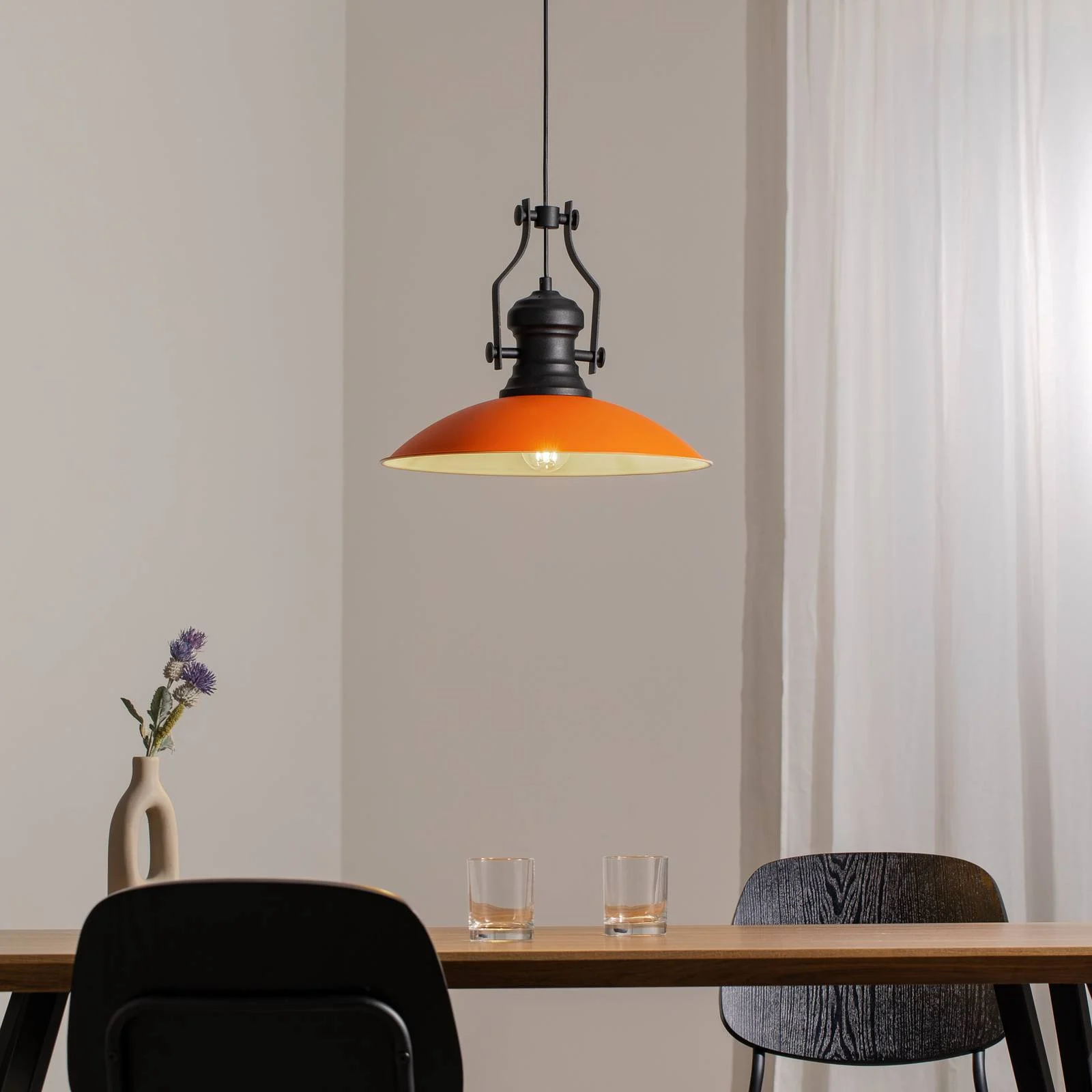 Hängeleuchte Fimda, orange, Ø 41 cm, Metall, E27 günstig online kaufen