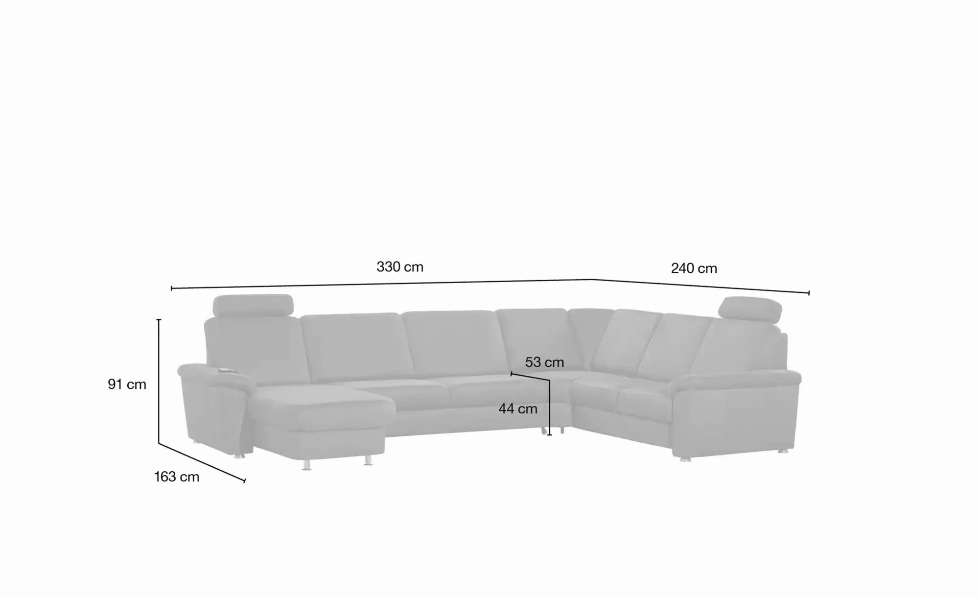 meinSofa Wohnlandschaft Mikrofaser Rita ¦ beige ¦ Maße (cm): B: 330 H: 91 T günstig online kaufen