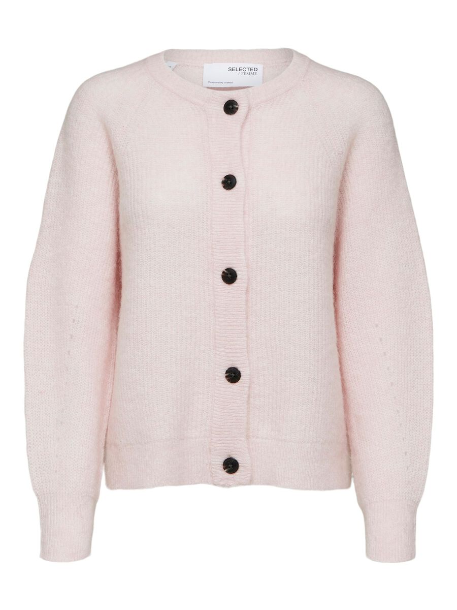 SELECTED Kurz Geschnittene Geknöpfte Strickjacke Damen Pink günstig online kaufen