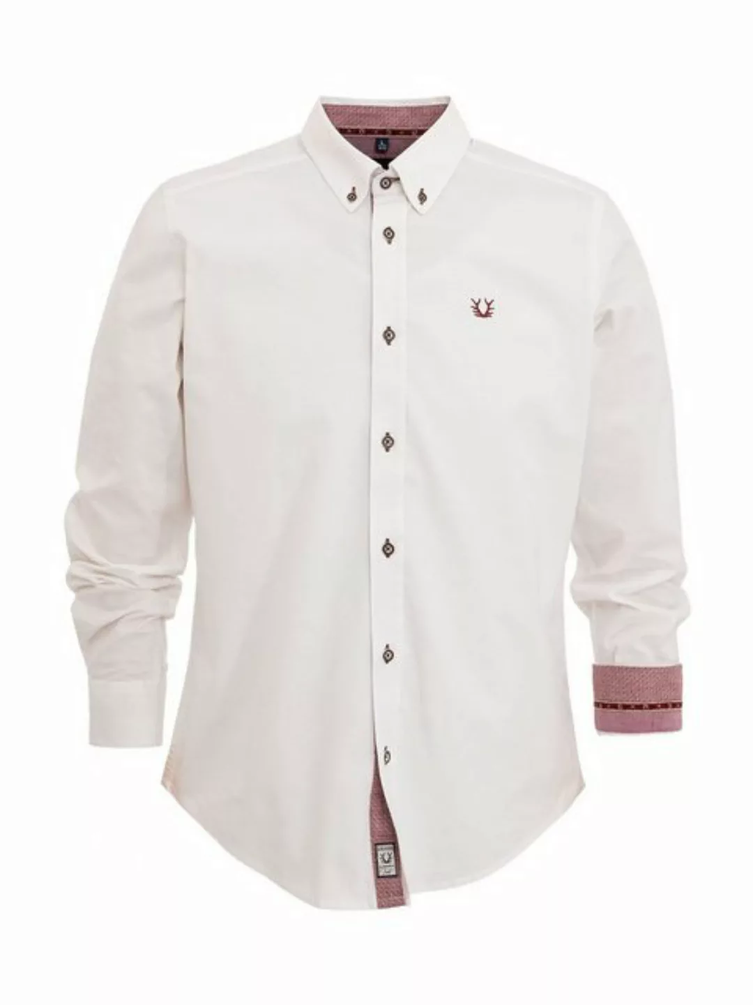 KRÜGER MADL & BUAM Trachtenhemd Hemd 912867 weiß rot (Perfekt Fit) günstig online kaufen
