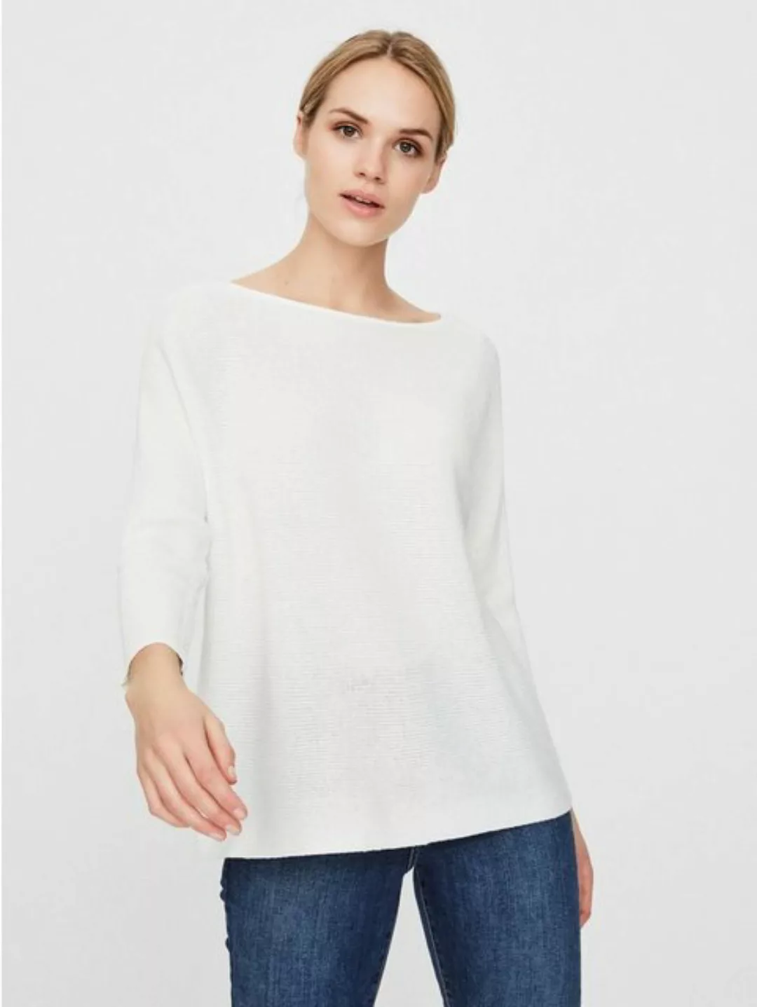 Vero Moda Strickpullover Eleganter 3/4 Arm Rippstrick Pullover VMNORA 4818 günstig online kaufen