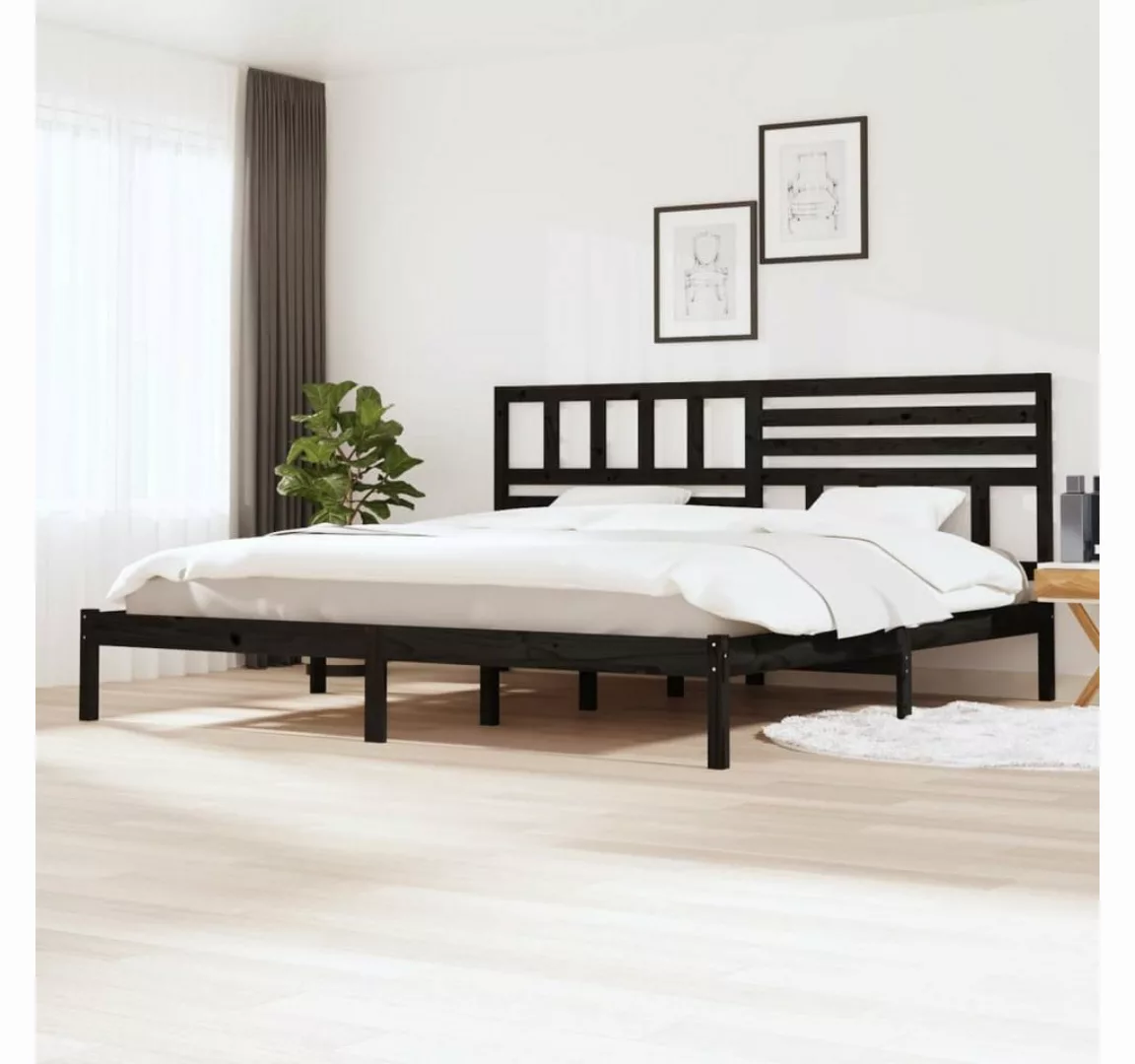 furnicato Bett Massivholzbett Schwarz 180x200 cm Kiefer günstig online kaufen