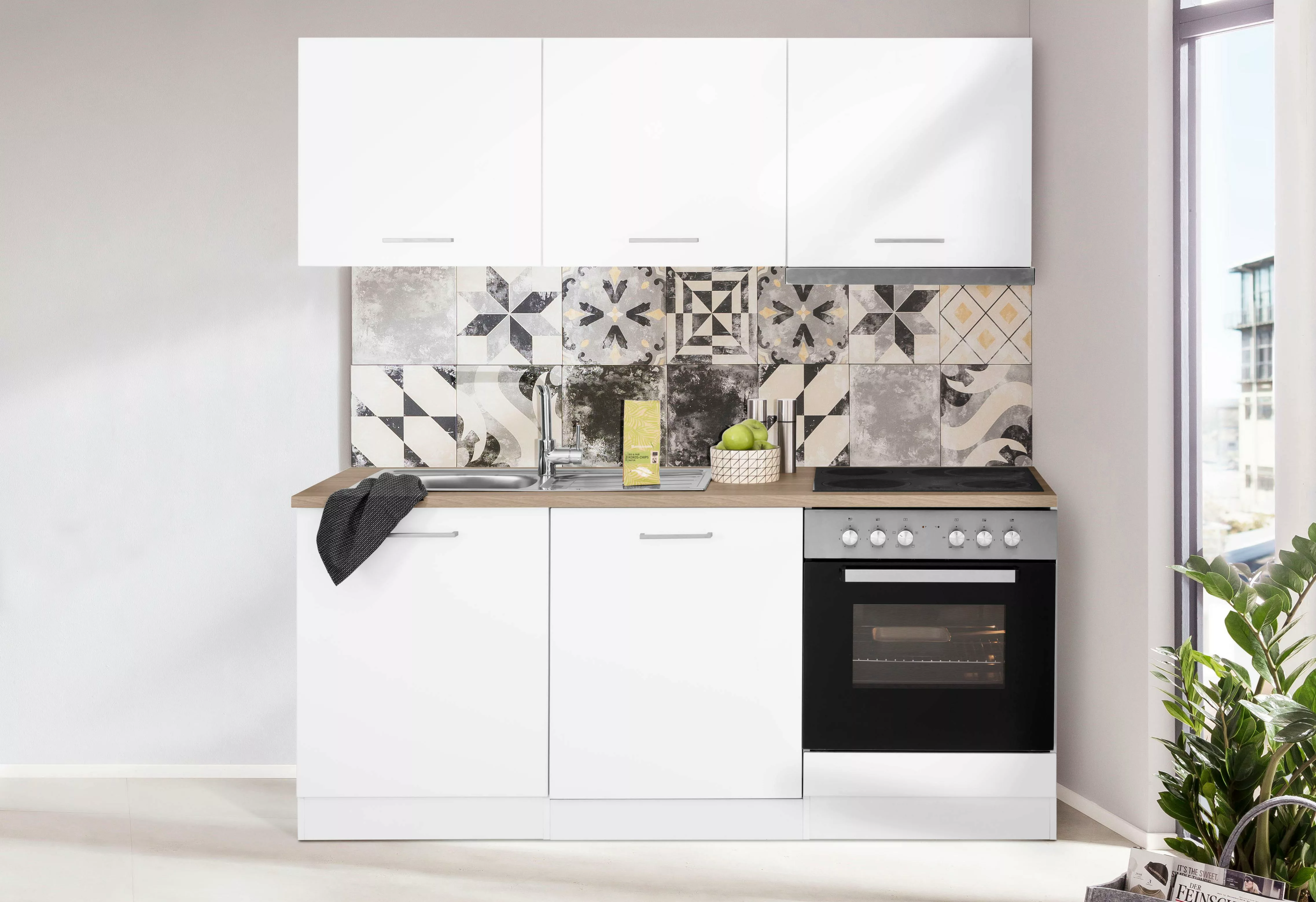 HELD MÖBEL Küchenzeile "Visby", mit E-Geräten, Breite 180 cm, inkl. Geschir günstig online kaufen