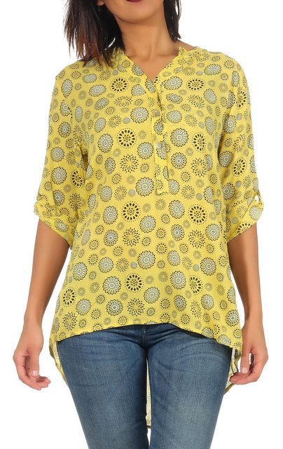 malito more than fashion Schlupfbluse 6703 Bluse mit Kreis Blumen Print 3/4 günstig online kaufen