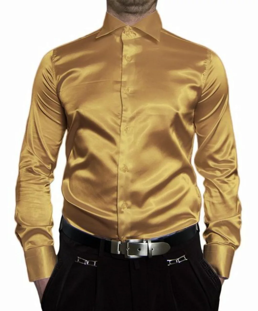 Pierre Martin Businesshemd Designer Herren Glanz Hemd Slim Fit tailliert Bü günstig online kaufen