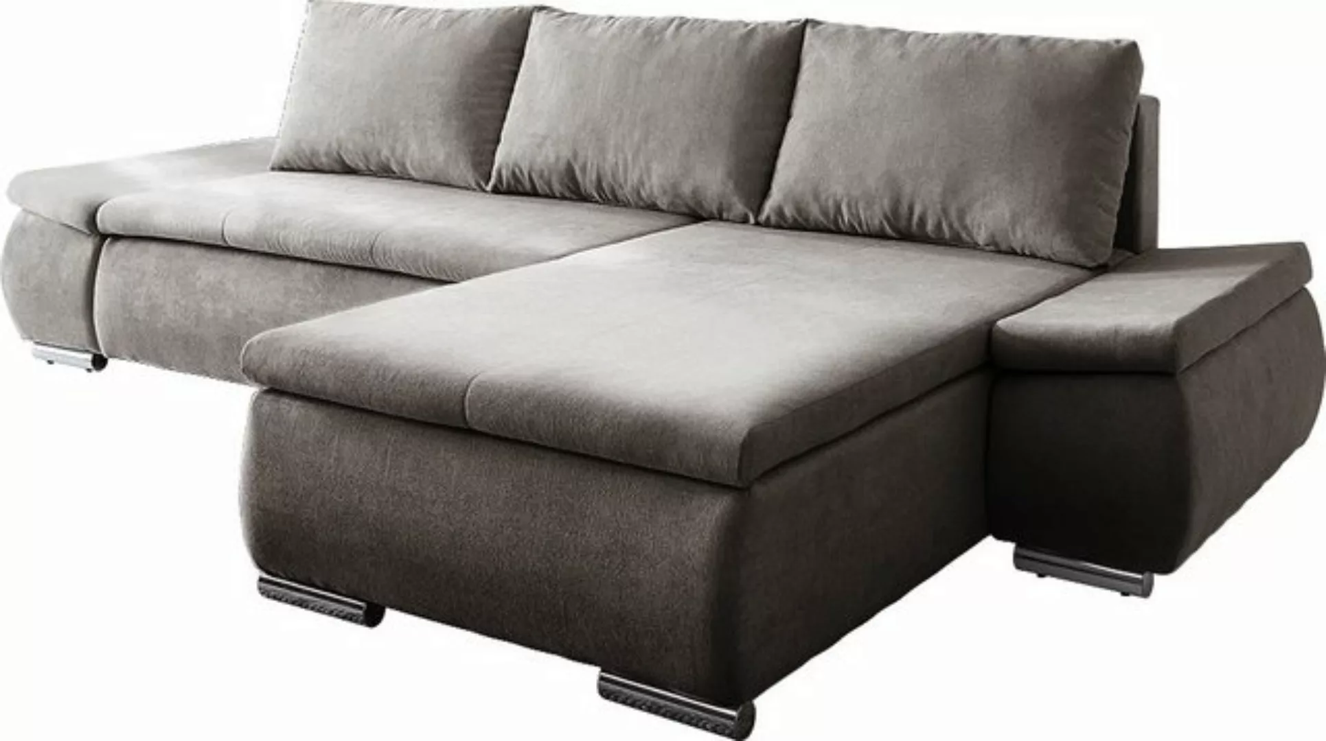 DELIFE Schlafsofa Abilene, Khakibraun 260x175 cm Schlaffunktion Ottomane va günstig online kaufen