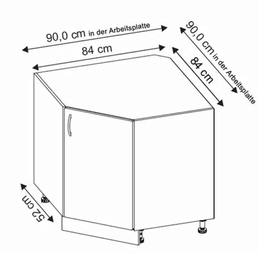 Feldmann-Wohnen Eckschrank Malmo (Malmo, 1-St) 84cm Front-, Korpusfarbe & A günstig online kaufen