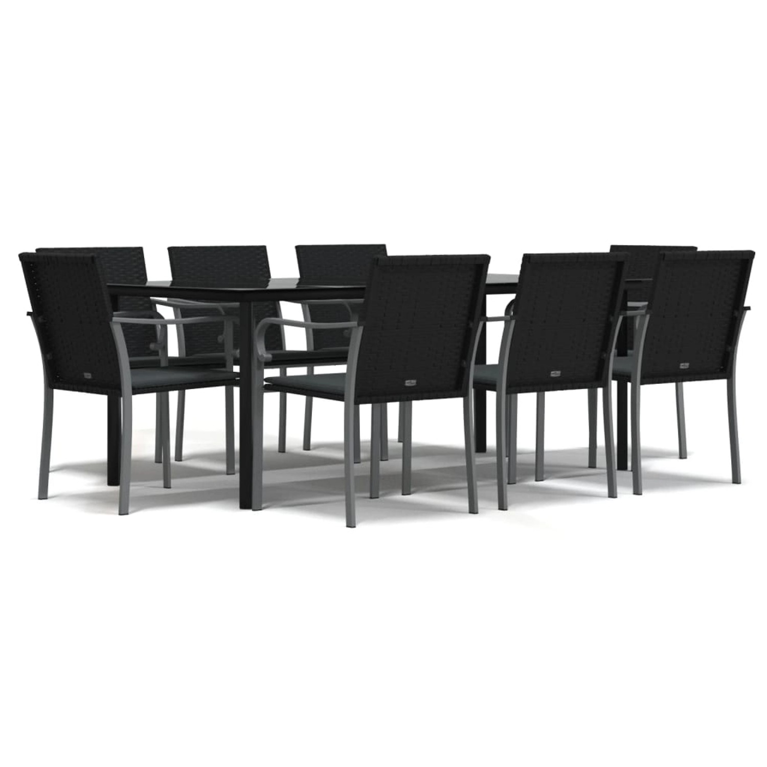 vidaXL 9-Tlg Garten-Essgruppe mit Kissen Poly Rattan und Stahl 3186968 günstig online kaufen