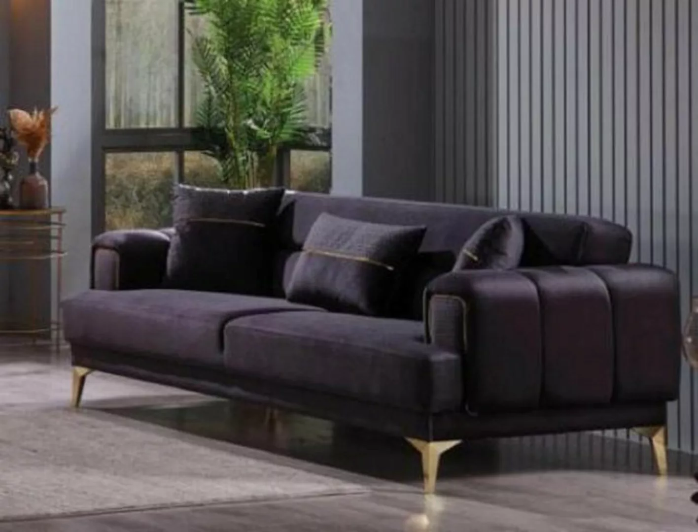 JVmoebel 3-Sitzer Modernes Luxus Sofa 3-Sitzer Textilcouch Designer Wohnzim günstig online kaufen
