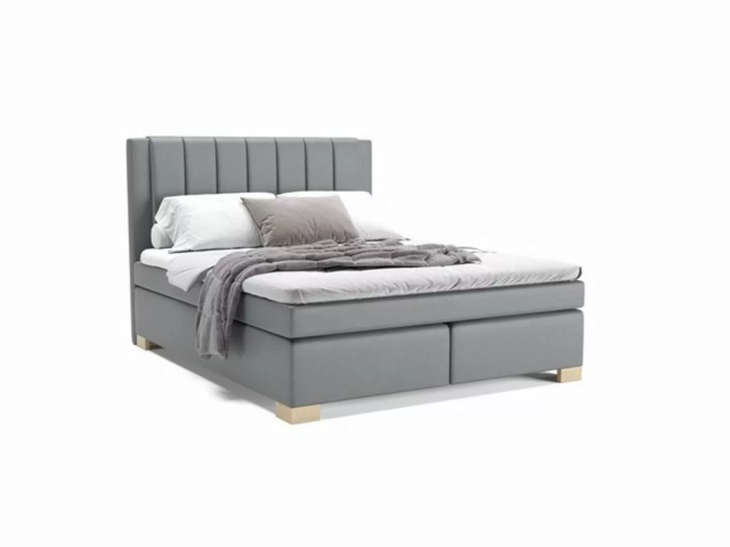 PANDA MÖBEL GmbH Boxspringbett Maurice, Doppelbett, Polsterbett mit Kopftei günstig online kaufen