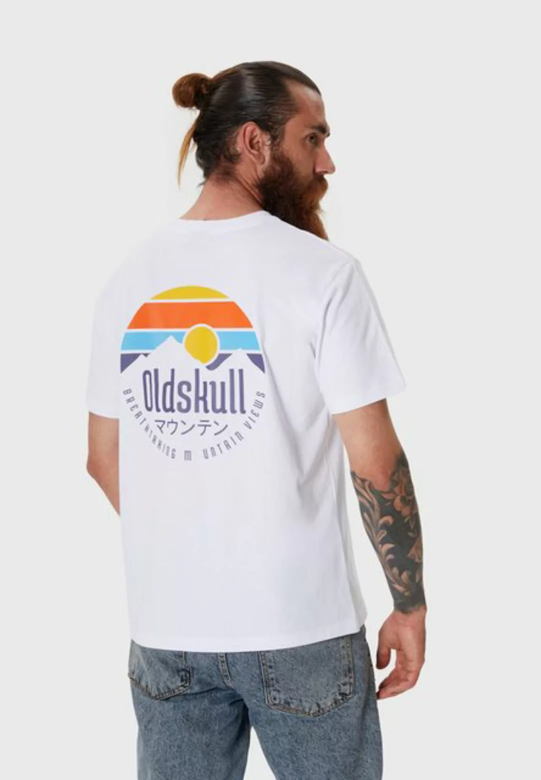 Oldskull T-Shirt Retro Mountain Vintage Logo Graphic günstig online kaufen