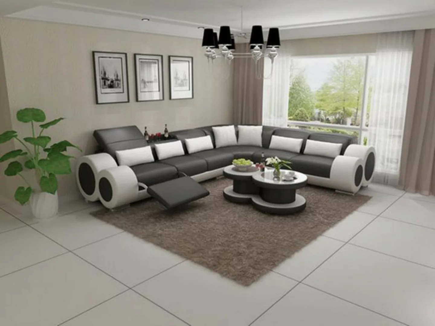 JVmoebel Ecksofa Design Eck Couch Polster Sofa Leder Sitz Moderne Couchen S günstig online kaufen