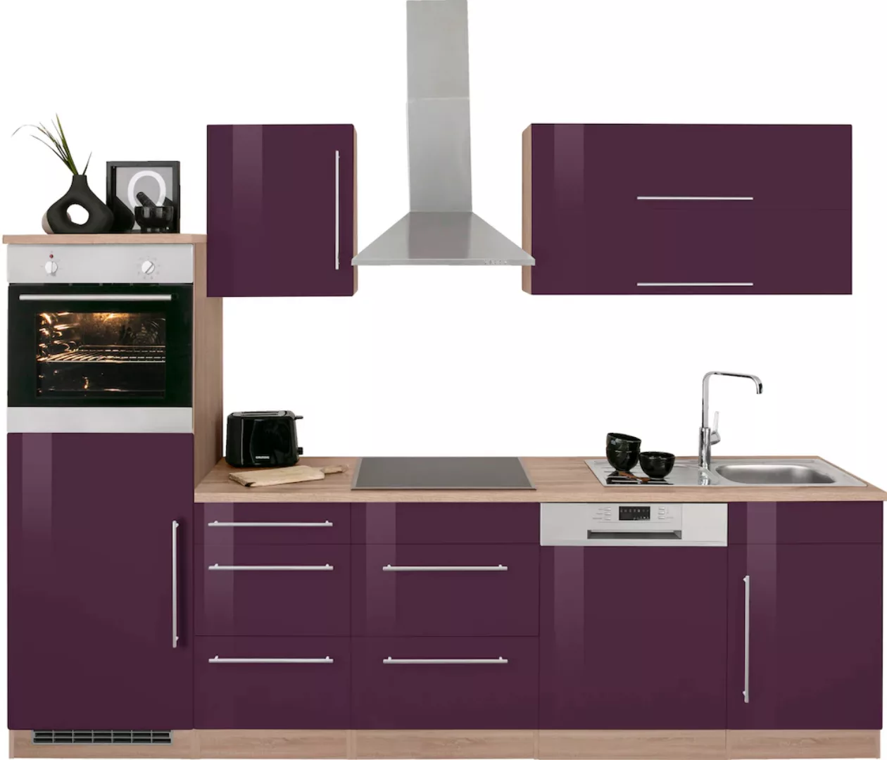 KOCHSTATION Küchenzeile "KS-Samos", mit E-Geräten, Breite 280 cm günstig online kaufen
