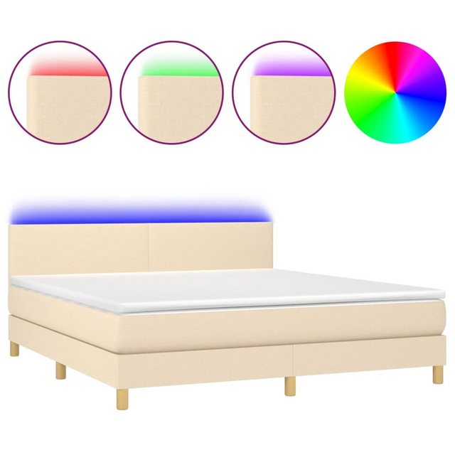 vidaXL Boxspringbett Bett Boxspringbett komplett mit Matratze & LED Stoff ( günstig online kaufen