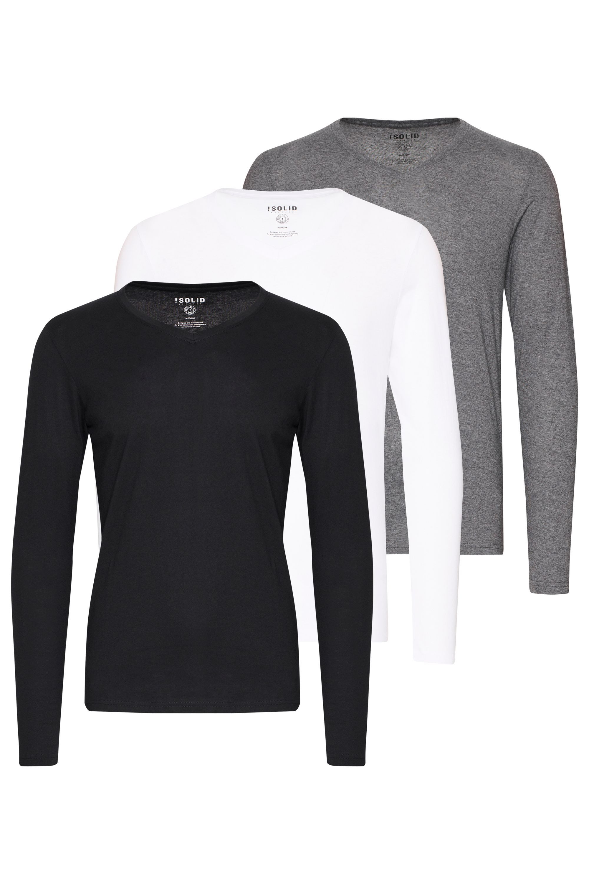 !Solid Langarmshirt SDBasil Langarmshirts im 3er-Pack günstig online kaufen