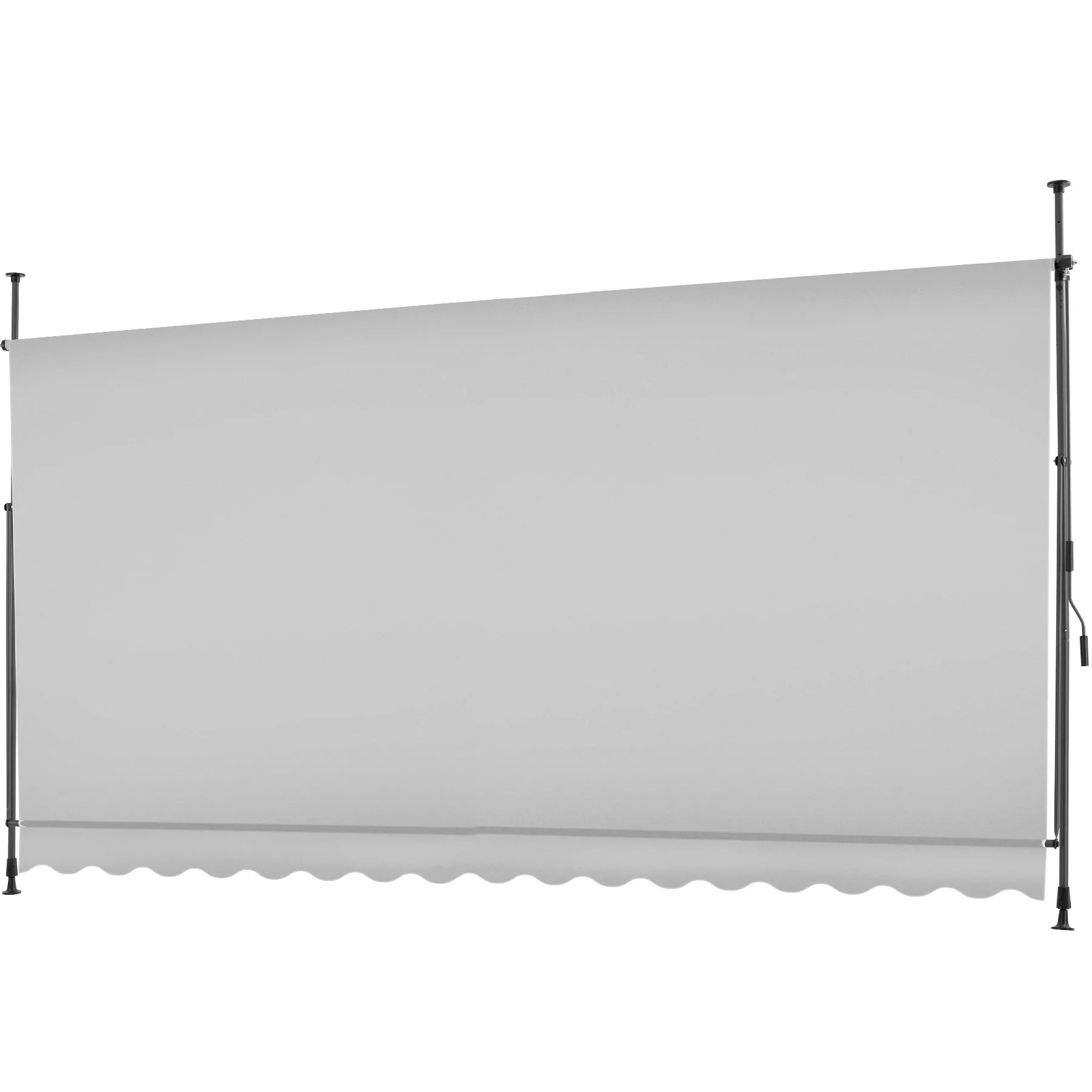 Klemmmarkise mit Handkurbel, höhenverstellbar - 400 x 180 cm, hellgrau günstig online kaufen