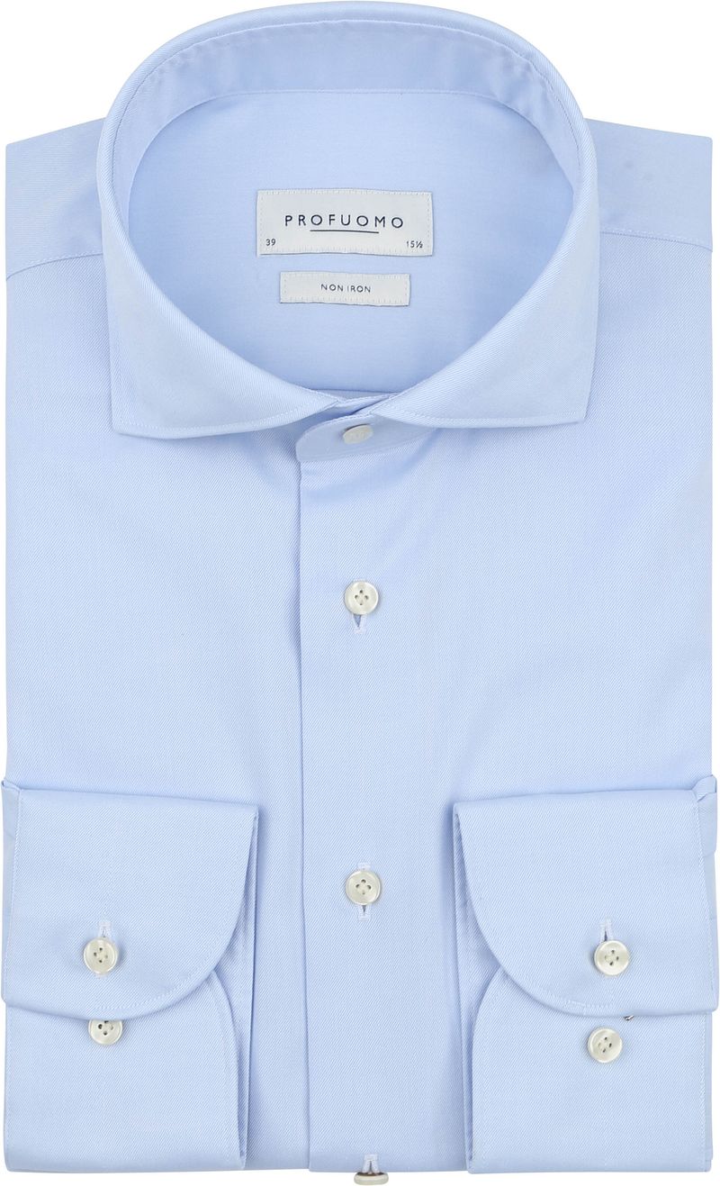 Profuomo Twill Hemd Extra Long Sleeves Hellblau   - Größe 45 günstig online kaufen
