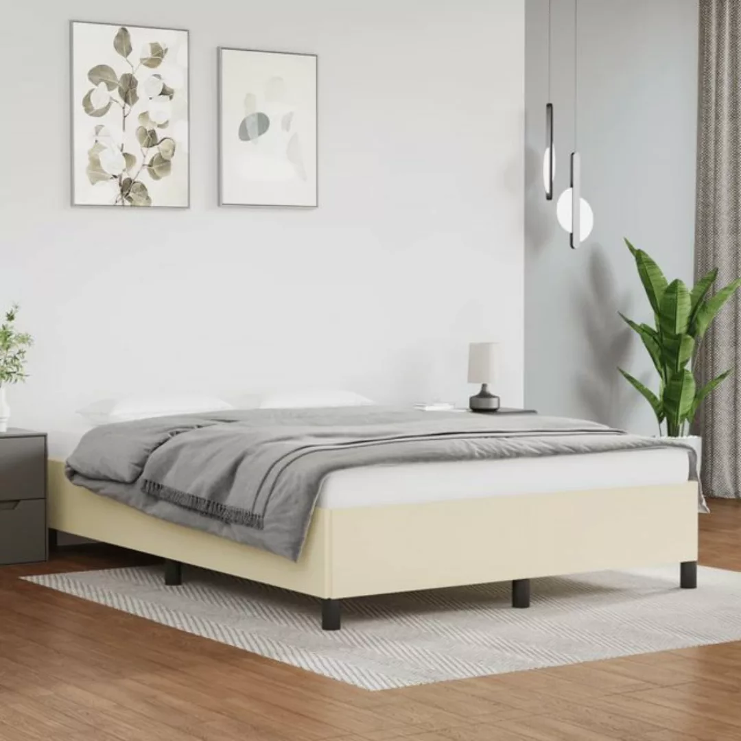 vidaXL Bett Bettgestell Creme 140x190 cm Kunstleder günstig online kaufen