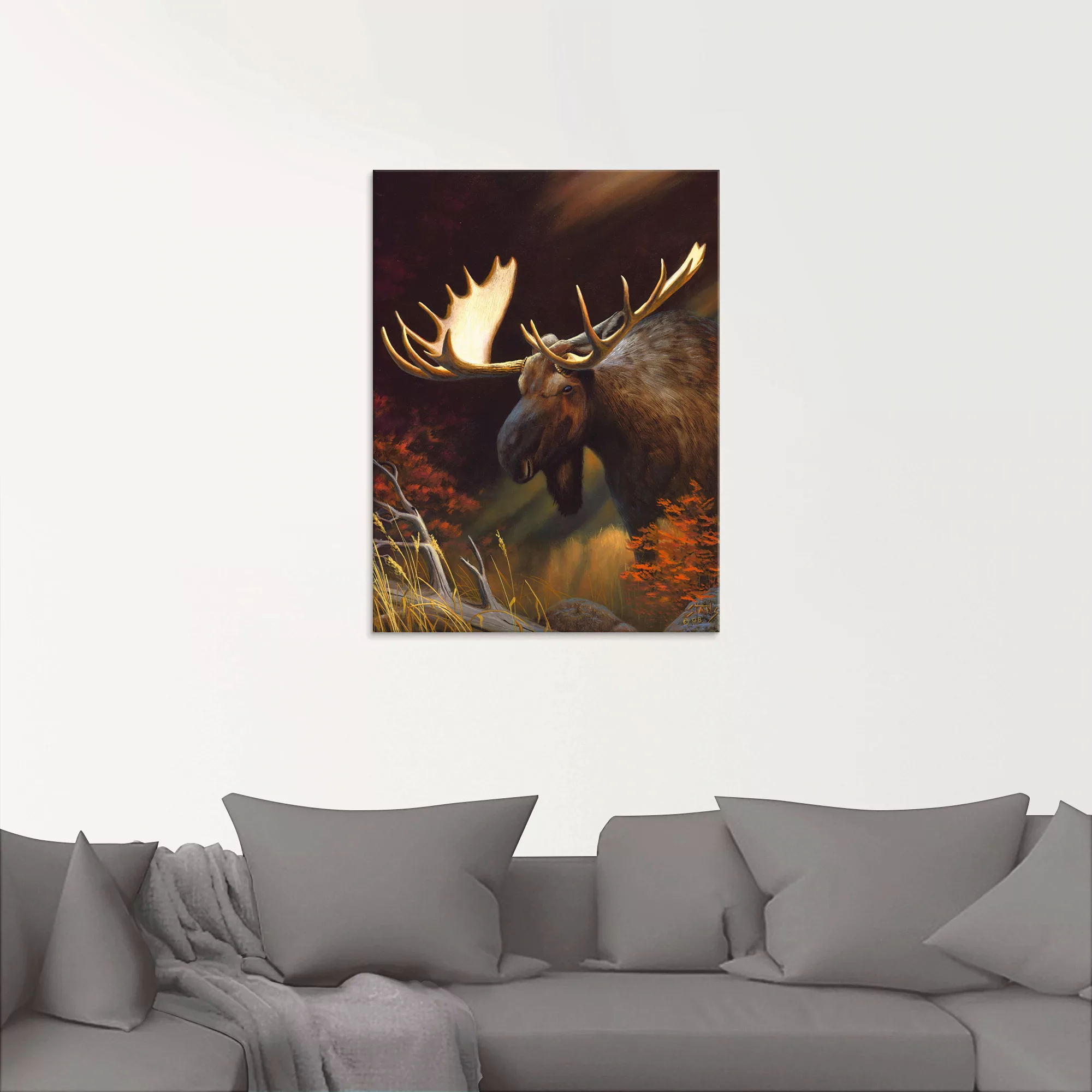 Artland Glasbild "Elch Foto", Wildtiere, (1 St.) günstig online kaufen