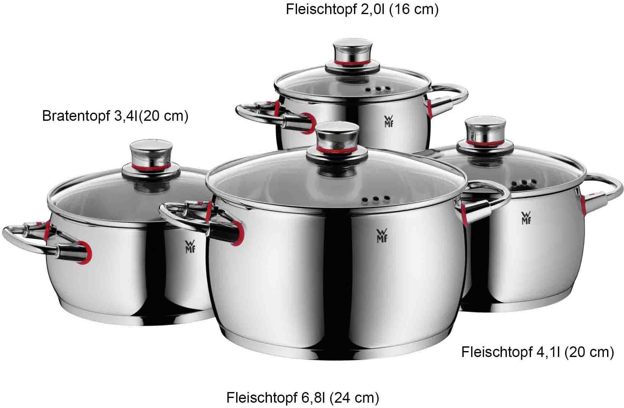 WMF Topf-Set »Quality One«, 8 teiliges Kochtopf Set mit Glasdeckel, Cromarg günstig online kaufen