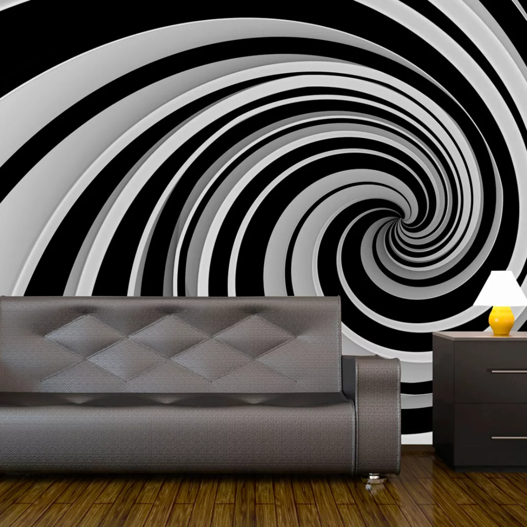 Fototapete - Black and white swirl günstig online kaufen