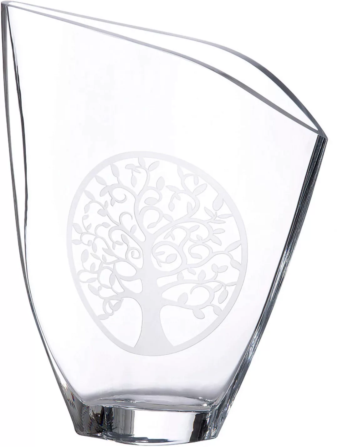 Casablanca by Gilde Tischvase »Lebensbaum«, (1 St.), Vase aus Glas, mit sch günstig online kaufen