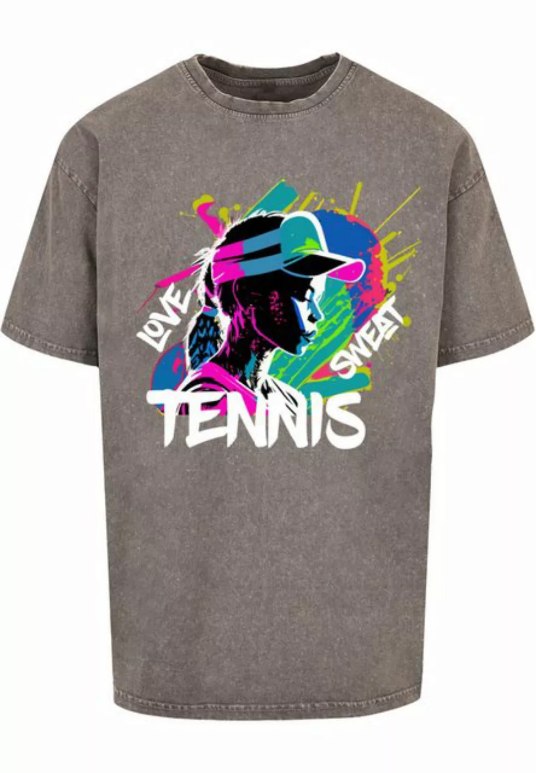 Merchcode T-Shirt Merchcode Herren Tennis Love, Sweat - Acid Washed Oversiz günstig online kaufen