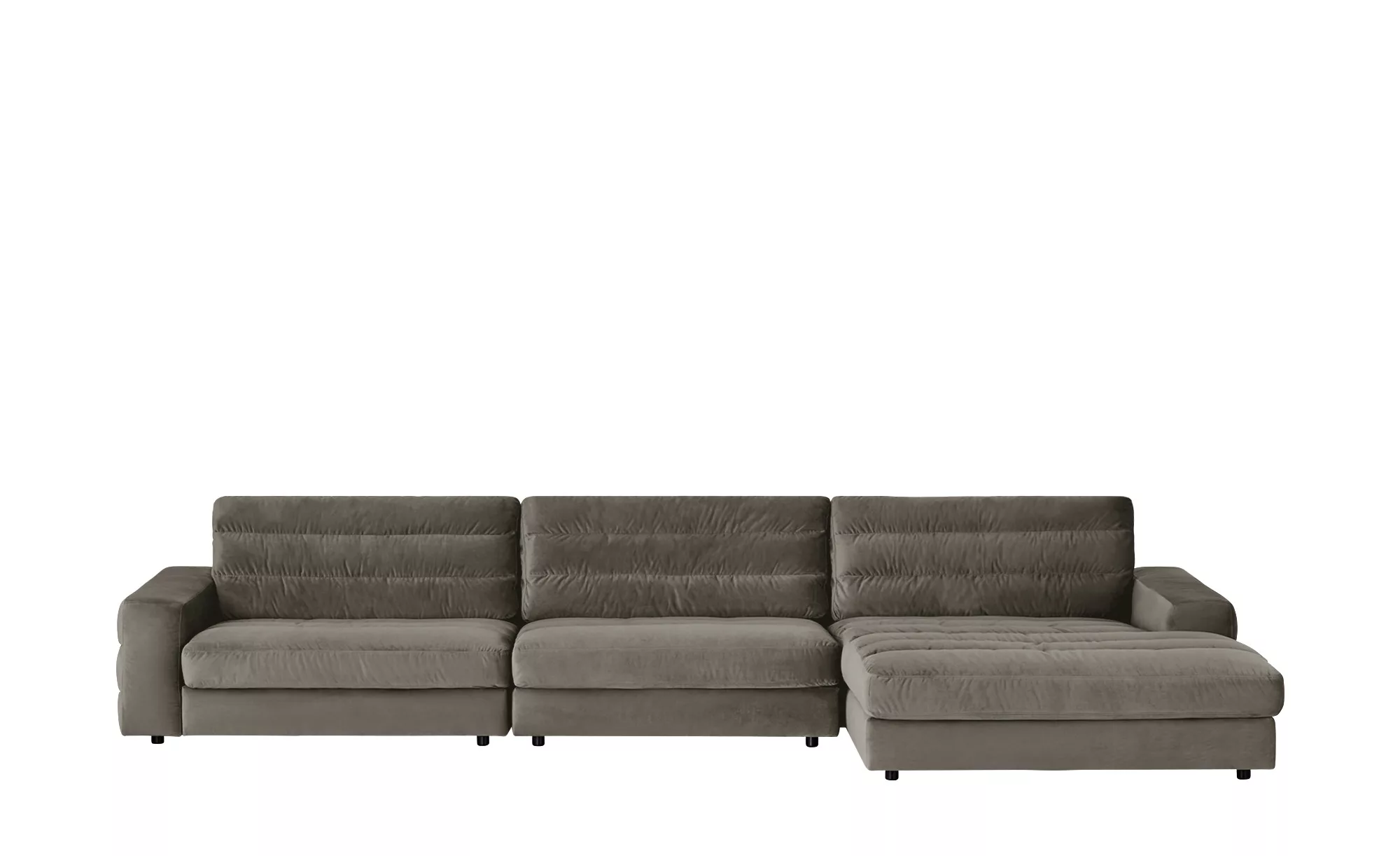 pop Ecksofa Samt  Scarlatti - grau - Polstermöbel > Sofas > Ecksofas - Möbe günstig online kaufen