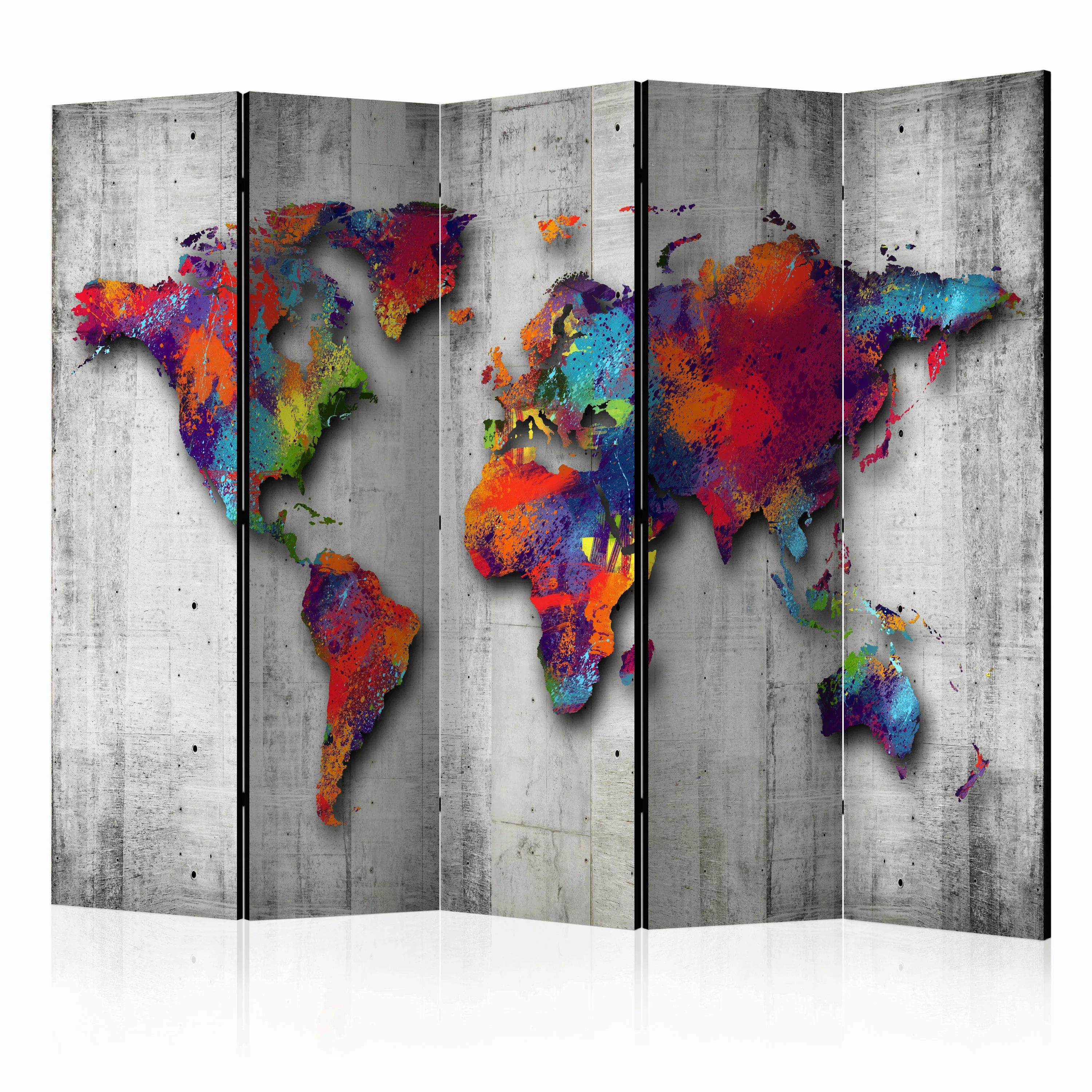 5-teiliges Paravent - Concrete World [room Dividers] günstig online kaufen