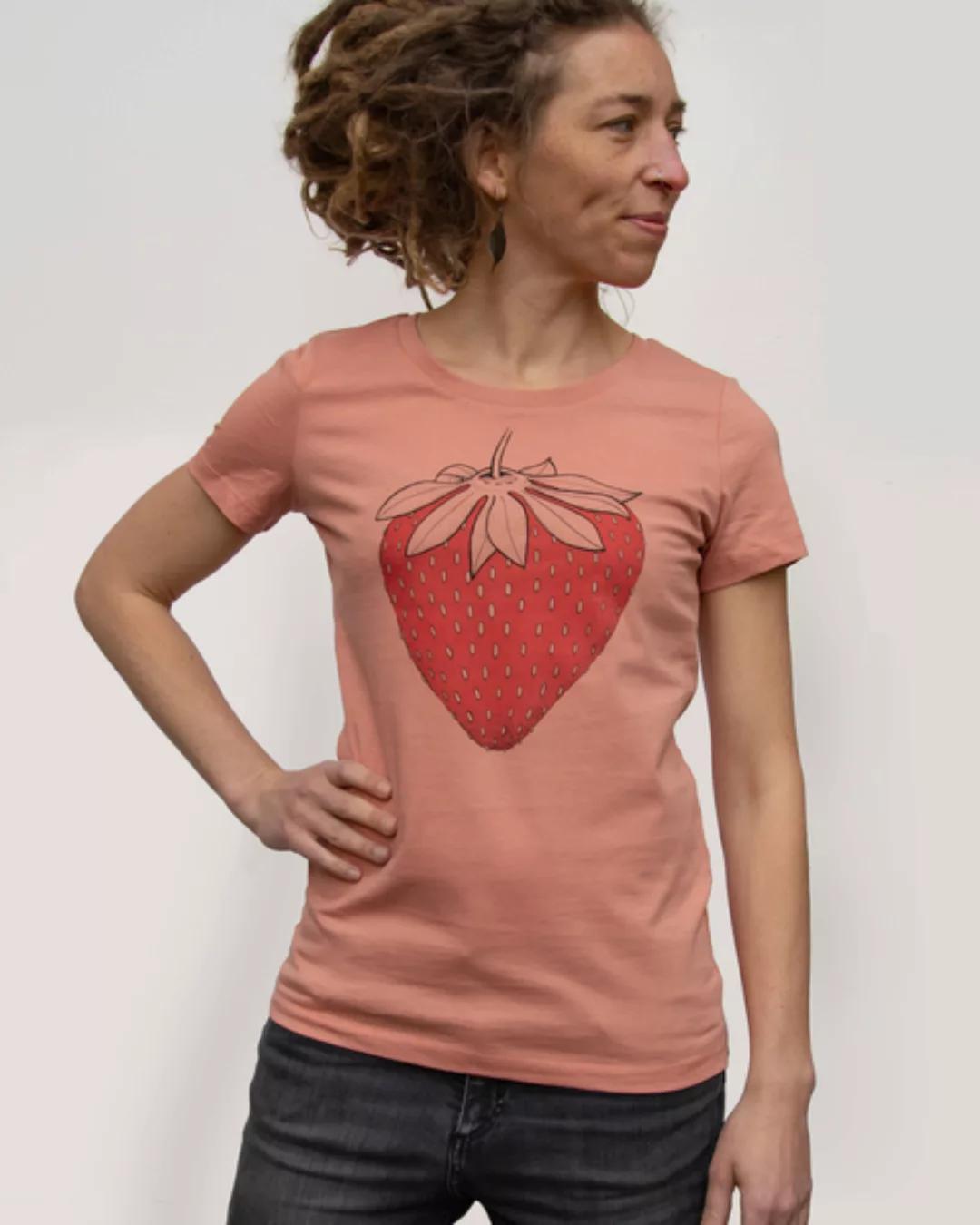 Damen T-shirt Erdbeere In Rose Clay günstig online kaufen