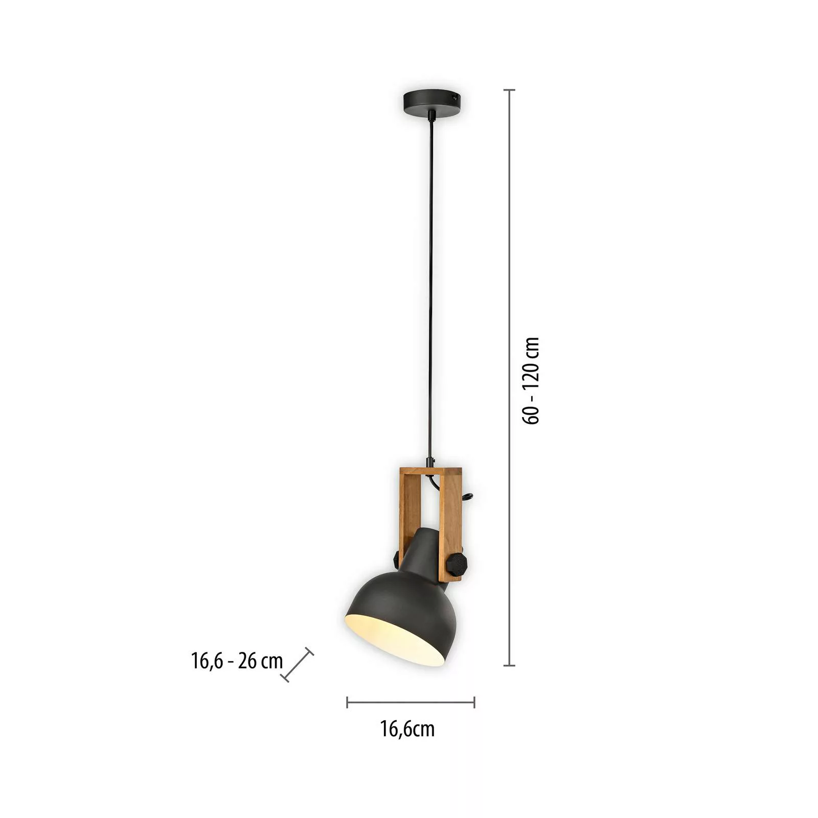 JUST LIGHT. Hängeleuchte Cup 2.0,  Ø16cm, 1-flammig, schwarz günstig online kaufen