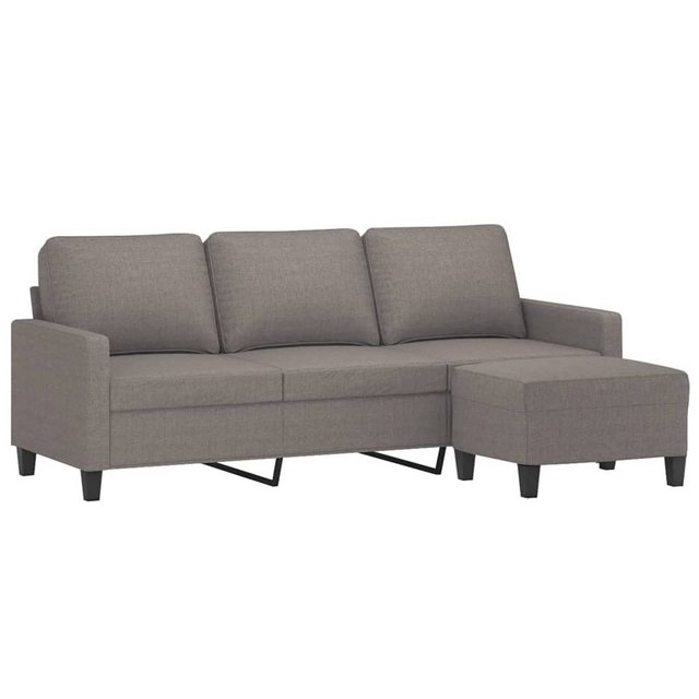 vidaXL Sofa 3-Sitzer-Sofa mit Hocker Taupe 180 cm Stoff günstig online kaufen