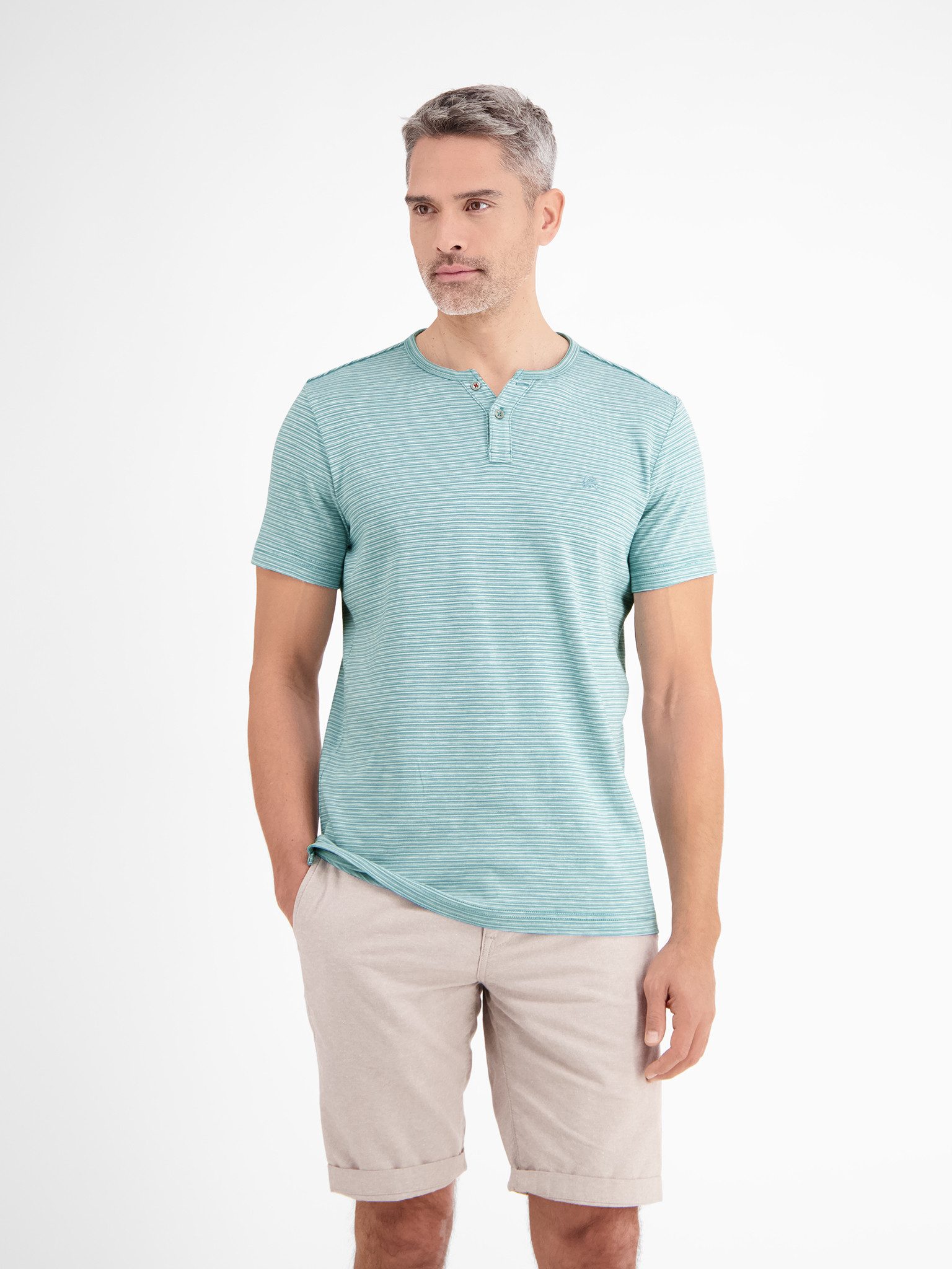 LERROS Henleyshirt "LERROS Gestreiftes Serafinoshirt, gestrickt" günstig online kaufen