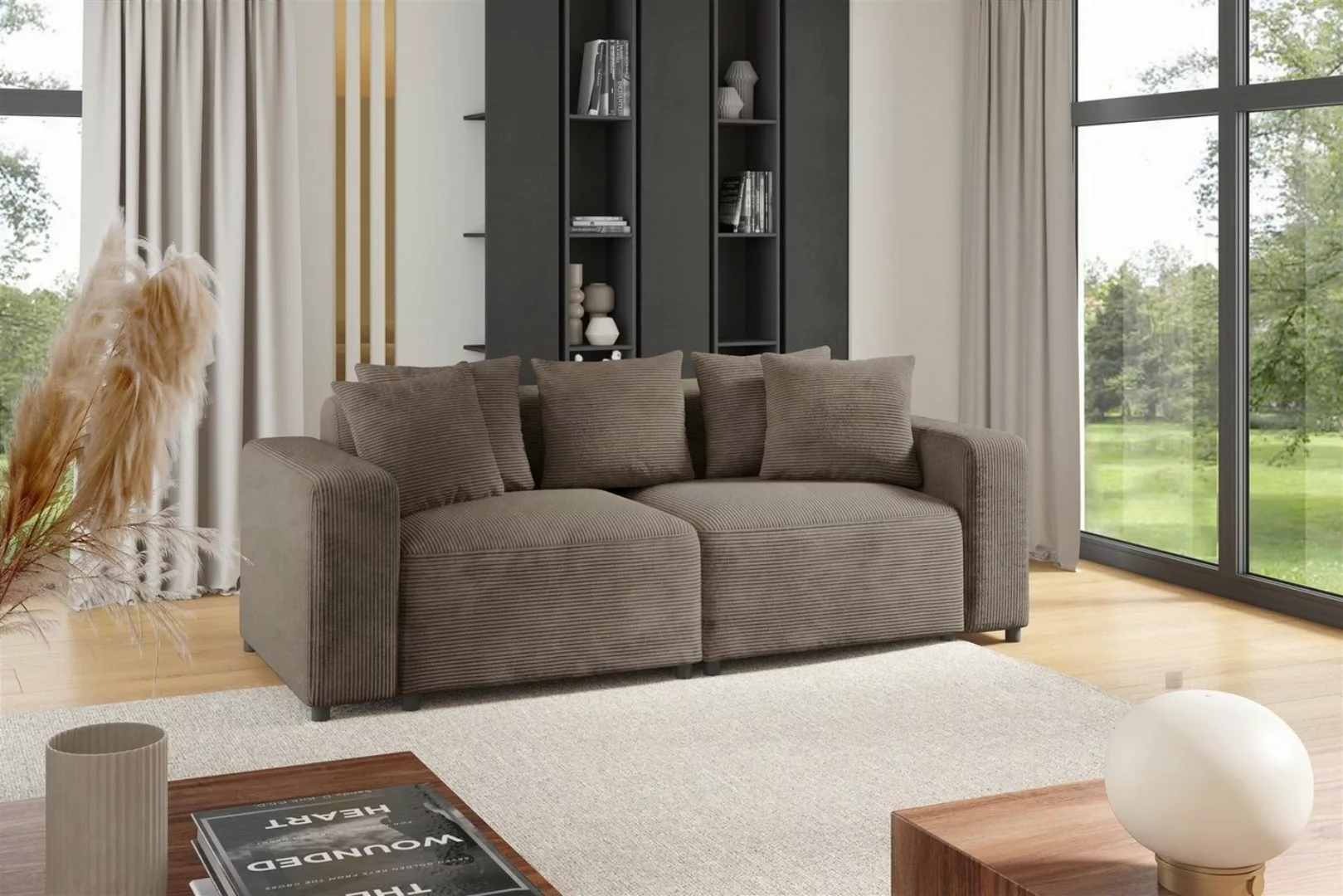 Fun Möbel 2-Sitzer Sofa Designersofa MEGAN 2-Sitzer in Stoff Poso, inkl. 5 günstig online kaufen