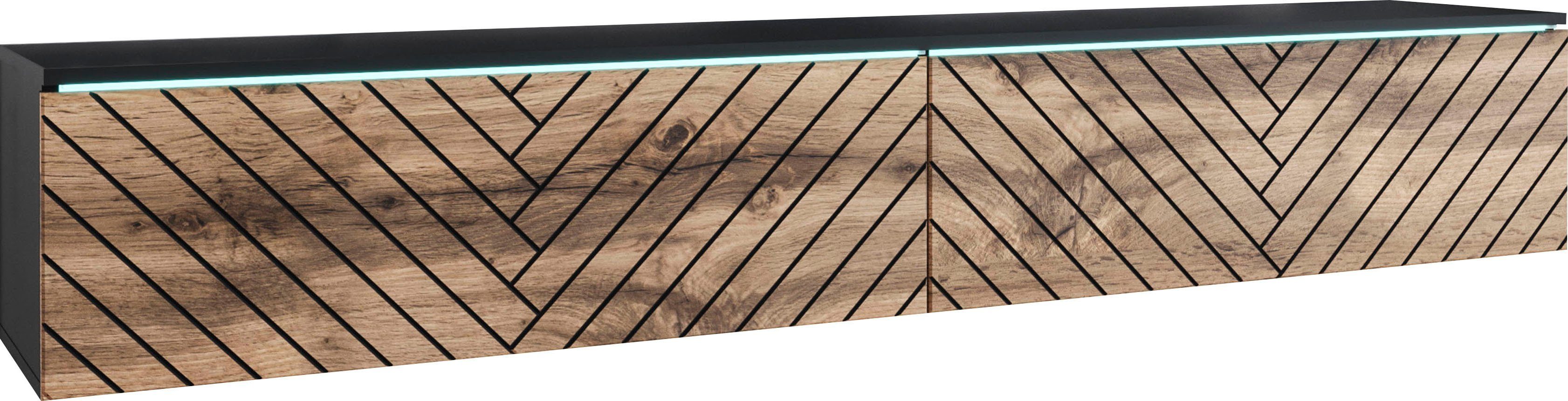 INOSIGN Lowboard "Vera, wahlweise mit oder ohne Beleuchtung", gefräste MDF günstig online kaufen