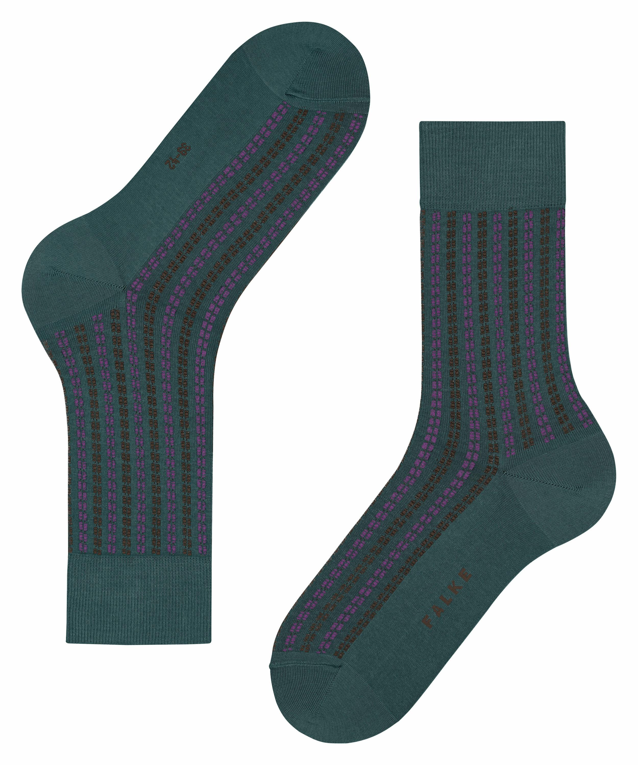 FALKE Pin Stripe Herren Socken, 43-46, Grün, AnderesMuster, Baumwolle, 1244 günstig online kaufen
