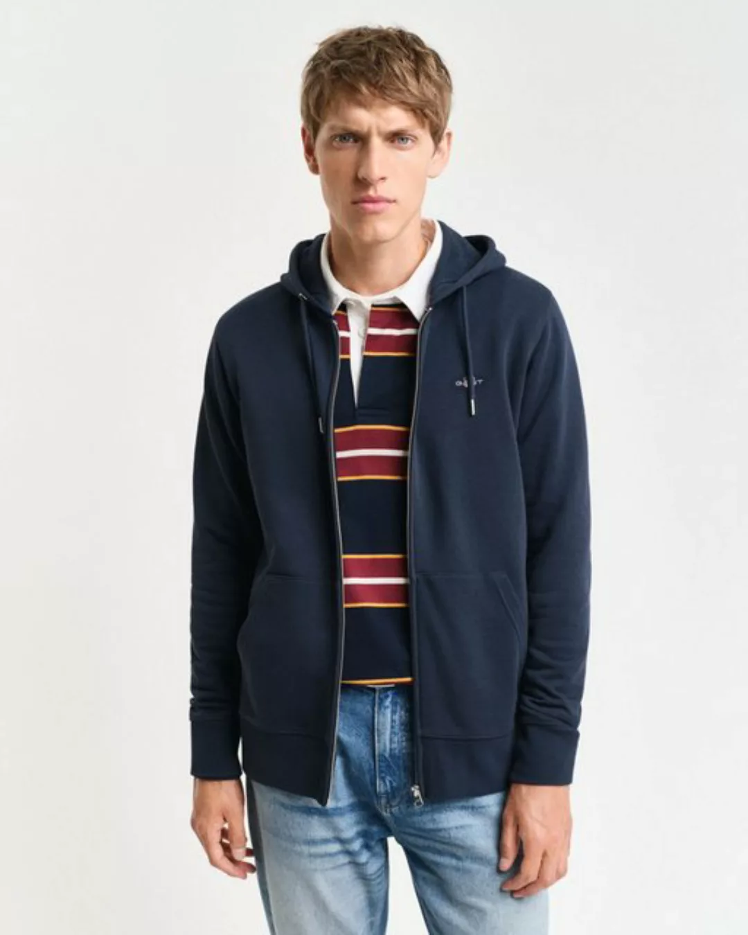 Gant Kapuzensweatjacke "REG SHIELD FULL ZIP HOODIE", mit Logostickerei auf günstig online kaufen