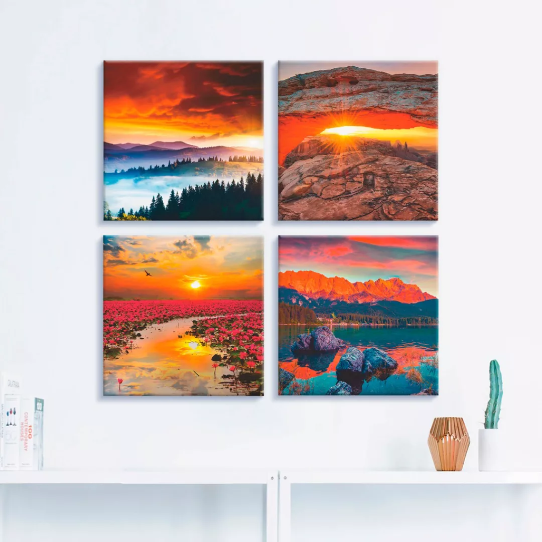 Artland Leinwandbild "Himmel Iconic Mesa Arch Lotus Sommer", Sonnenaufgang günstig online kaufen