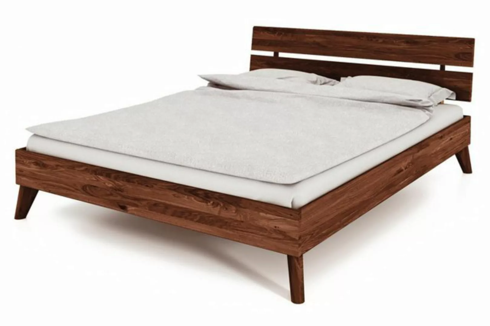 Natur24 Einzelbett Bett Gerg 2 Wildeiche massiv 160x200cm mit Holzkopfteil günstig online kaufen