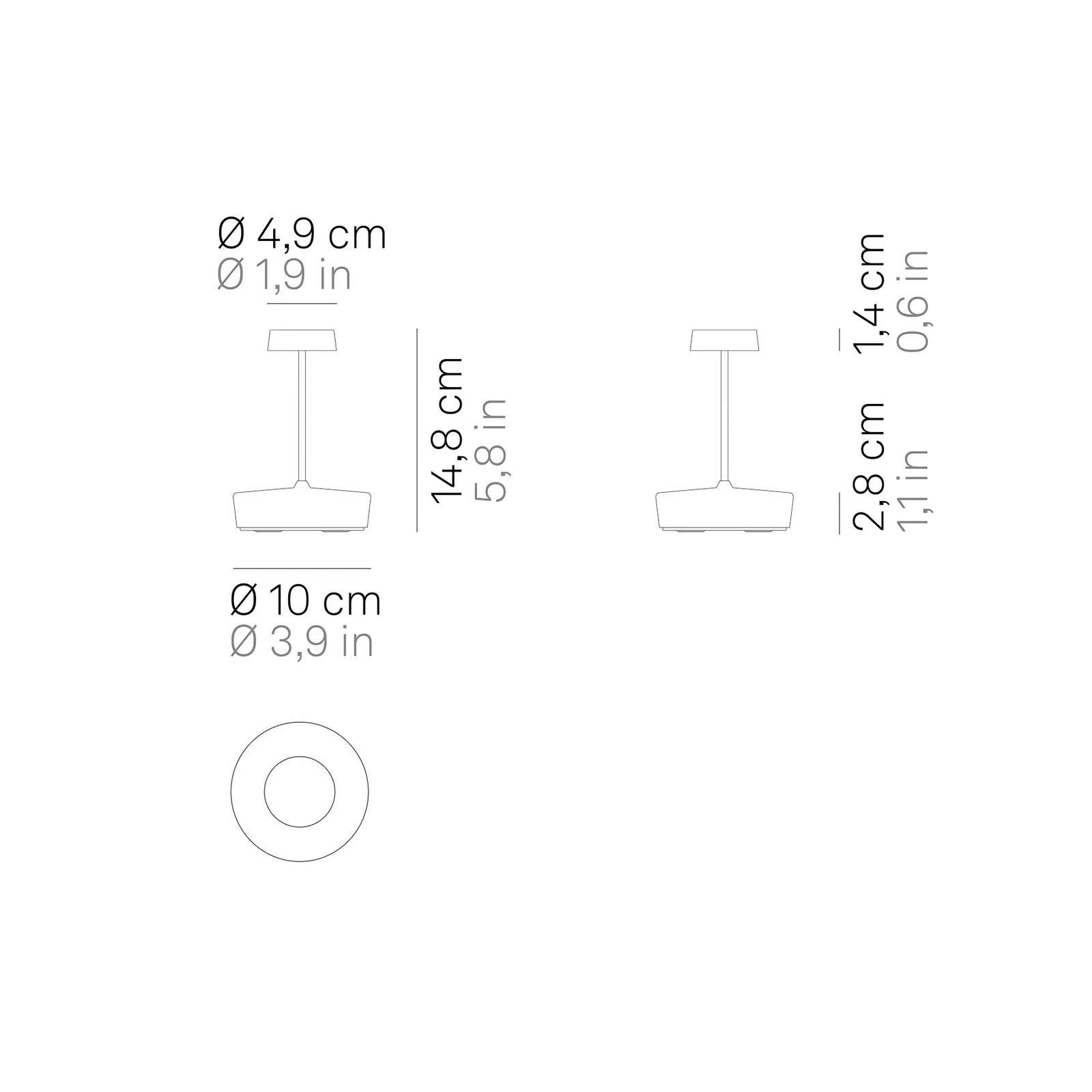 Zafferano Swap mini Akku-Tischleuchte, IP65 weiß günstig online kaufen