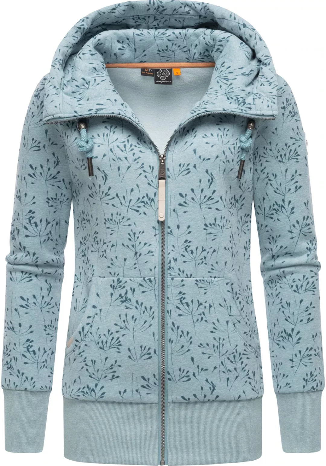 Ragwear Sweatjacke "Neska Zip Flowers", sportlicher Damen Zip-Hoodie mit Ka günstig online kaufen