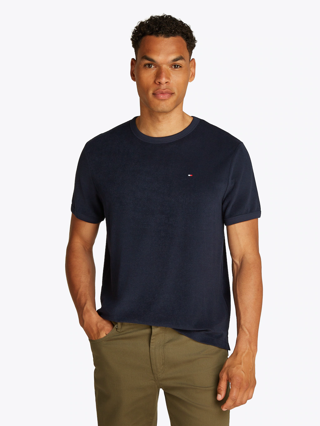Tommy Hilfiger T-Shirt "TERRY TOWELLING TEE", aus Frottee Samt günstig online kaufen