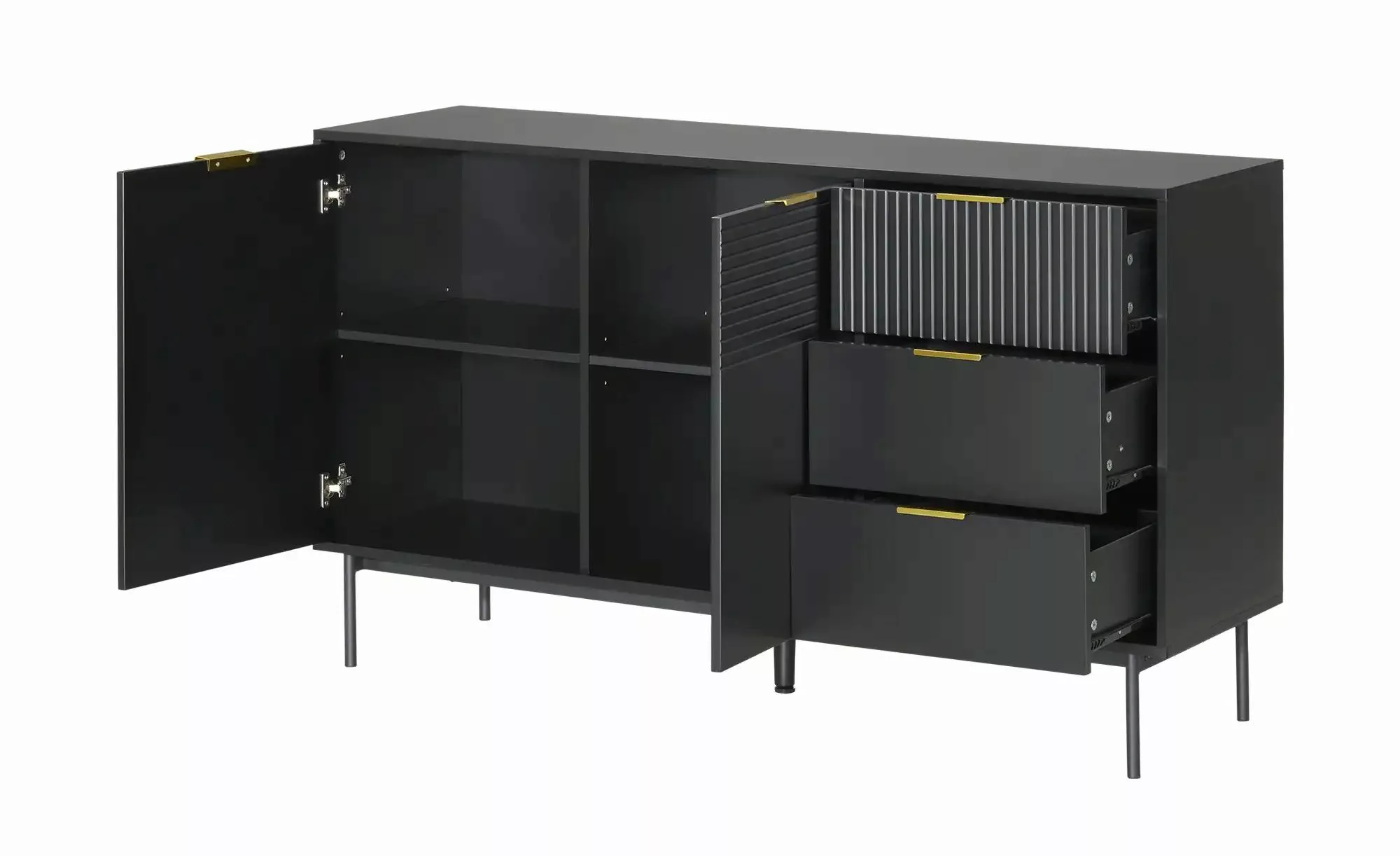 Sideboard  Nanno ¦ schwarz ¦ Maße (cm): B: 140 H: 80 T: 41.5 Kommoden & Sid günstig online kaufen