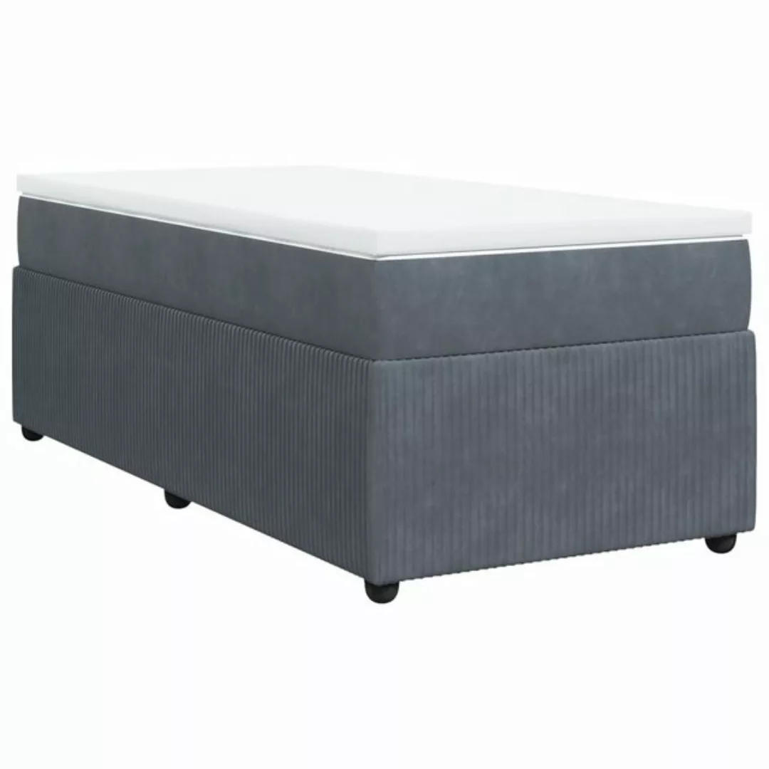 vidaXL Bett Boxspringbett mit Matratze Dunkelgrau 80x200 cm Samt günstig online kaufen