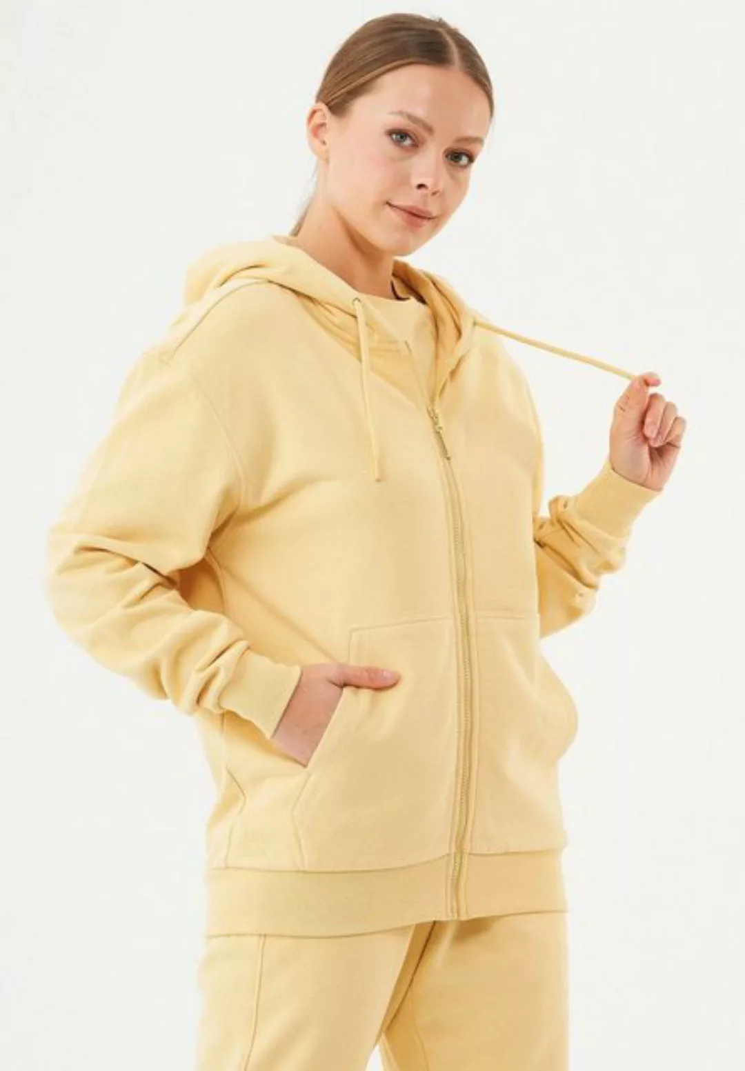 ORGANICATION Sweatjacke Junda-Unisex Full Zip Hoodie in Soft Yellow günstig online kaufen